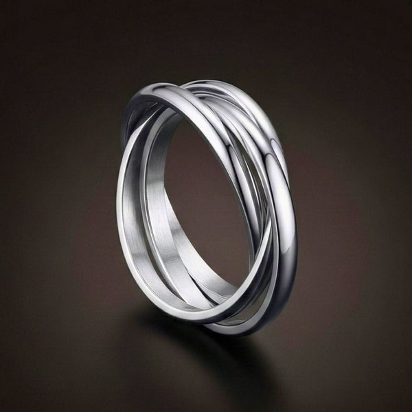 INFINITY LOOP - Steel - Pure Stainless Steel Men’s Steel-Plated Ring (Size : 26)