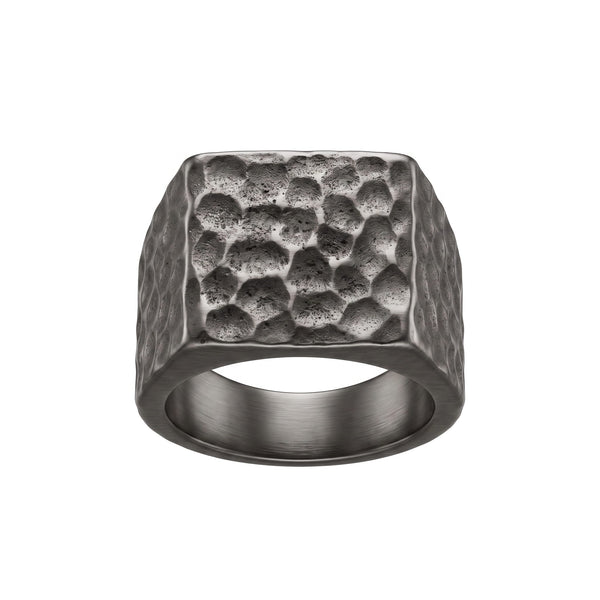 IRONCLAD HAMMERED RING - Titanium Steel Ring - Pure Titanium Steel Ring for Men Size - 21