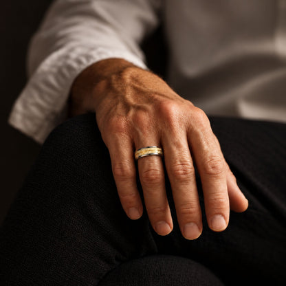 THE MEN THING Rings IVORY SCRIPT - Pure Stainless Steel Men’s Ring for Men & Boys (Size : 15-18-22-23-26)