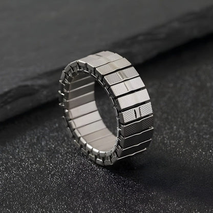 THE MEN THING Rings KAELION - Adjustable Pure Titanium Steel Ring for Men & Boys