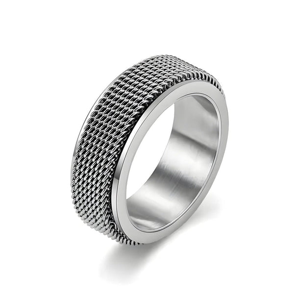 KRYOS RING - Pure Stainless Steel Men’s Steel-Plated Ring – Statement Luxury Jewelry (Size : 21)