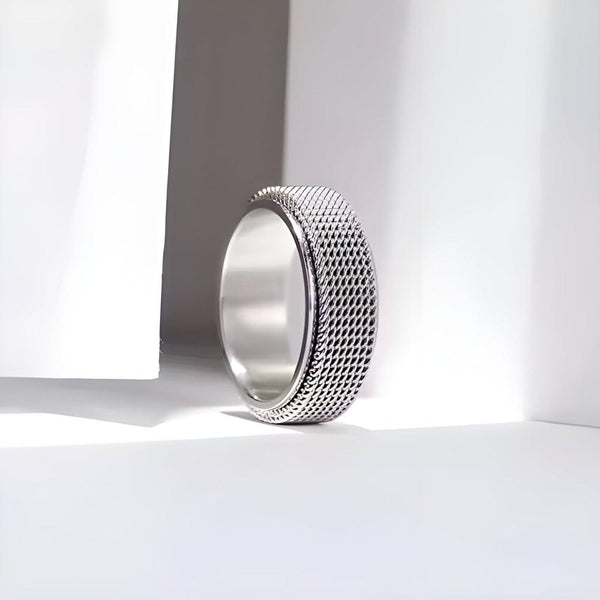 KRYOS RING - Pure Stainless Steel Men’s Steel-Plated Ring – Statement Luxury Jewelry (Size : 21)