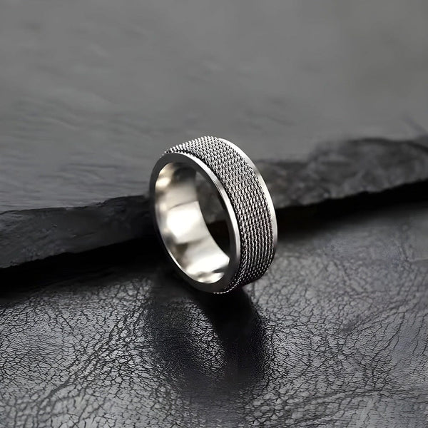 KRYOS RING - Pure Stainless Steel Men’s Steel-Plated Ring – Statement Luxury Jewelry (Size : 21)