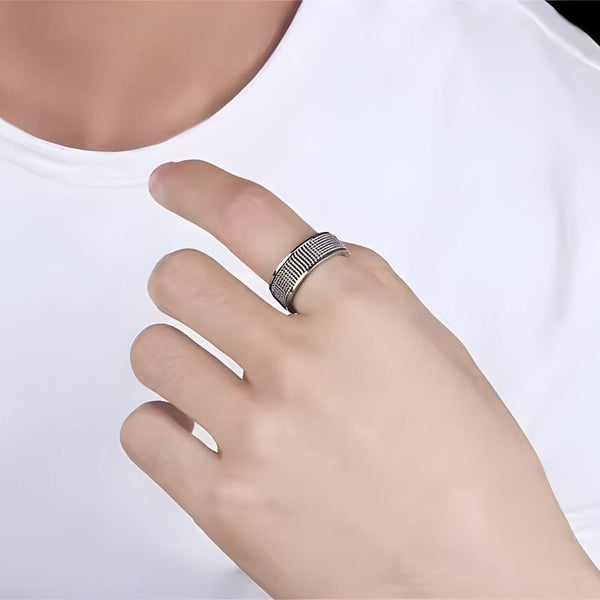 KRYOS RING - Pure Stainless Steel Men’s Steel-Plated Ring – Statement Luxury Jewelry (Size : 21)