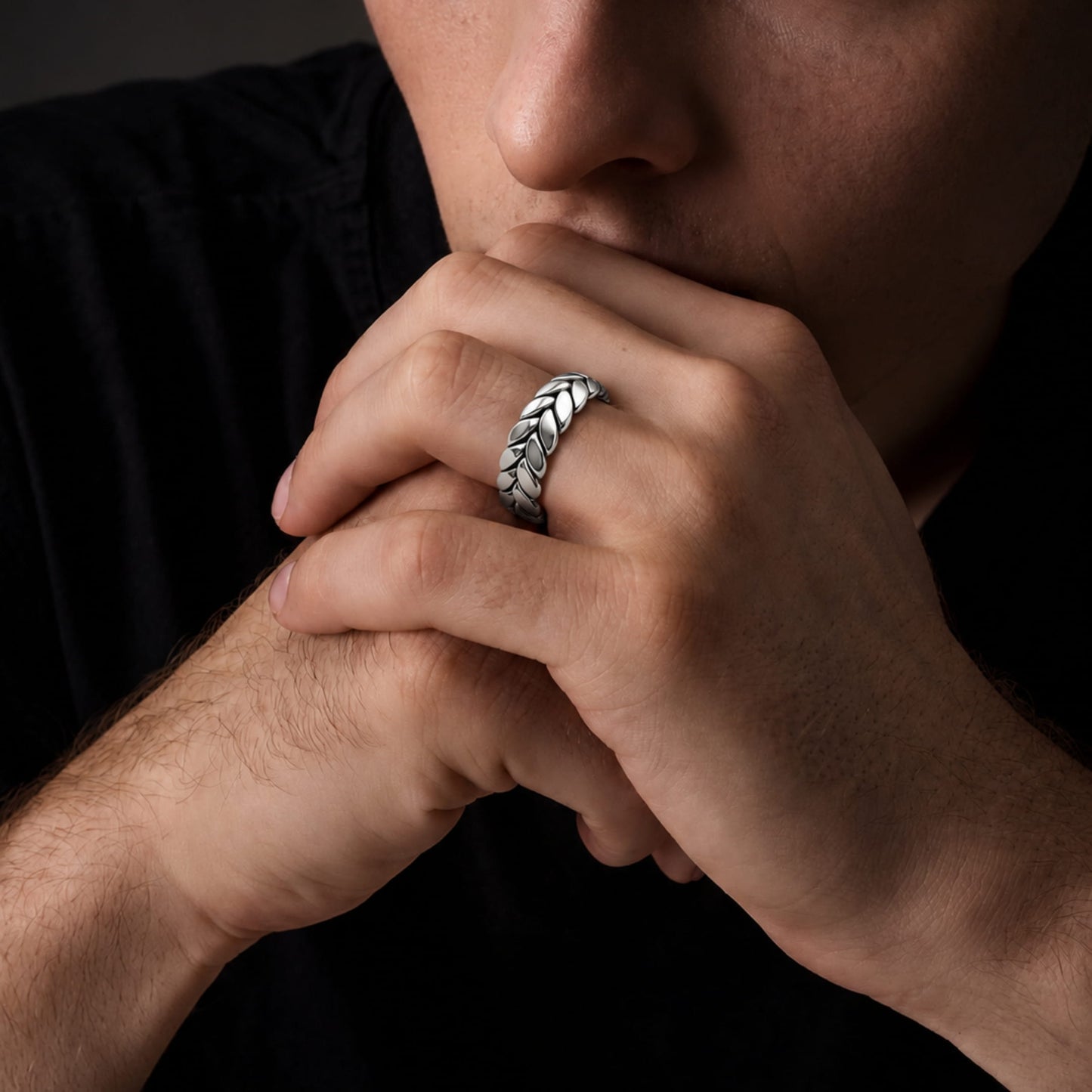 THE MEN THING Rings LARIAT -  Alloy Adjustable Vintage Ring, American trending Stylefor Men & Boys
