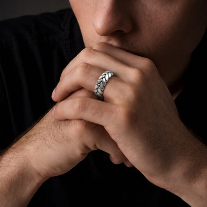 THE MEN THING Rings LARIAT -  Alloy Adjustable Vintage Ring, American trending Stylefor Men & Boys