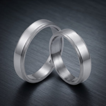 THE MEN THING Rings LOOP OF LOVE – Pure Titanium Steel Couple Rings for Men & Women