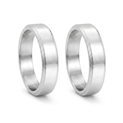 THE MEN THING Rings LOOP OF LOVE – Pure Titanium Steel Couple Rings for Men & Women