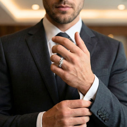 THE MEN THING Rings MAJESTIC LIGHTNING - Pure Stainless Steel Men’s Steel-Plated Ring (Size : 21)