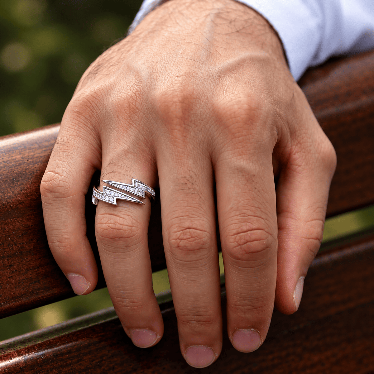 THE MEN THING Rings MAJESTIC LIGHTNING - Pure Stainless Steel Men’s Steel-Plated Ring (Size : 21)