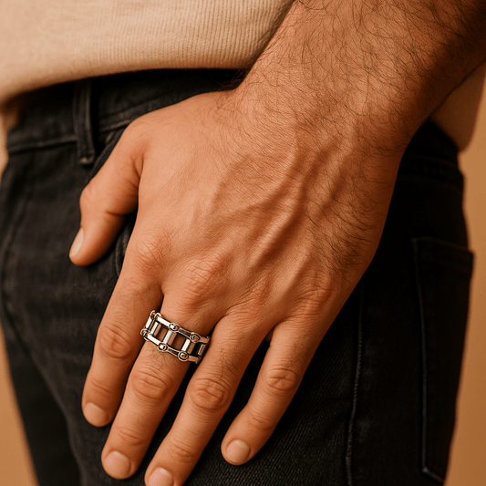 THE MEN THING Rings METARION RING - Pure Stainless Steel Men’s Steel-Plated Ring – Statement Luxury Jewelry (Size : 16-22-27)