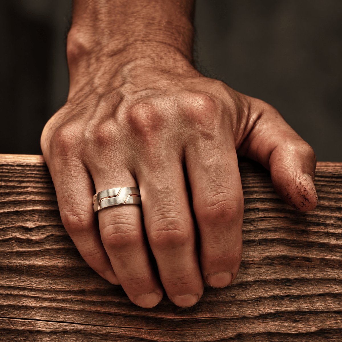 THE MEN THING Rings OBSIDIAN ARMOR STEEL - Pure Stainless Steel Men’s Steel-Gold Plated Ring (Size : 17-22-27)