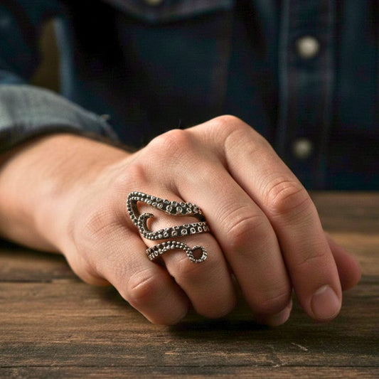 THE MEN THING Rings OCTOPOD - Alloy Adjustable Vintage Ring, American trending Style for Men & Boys