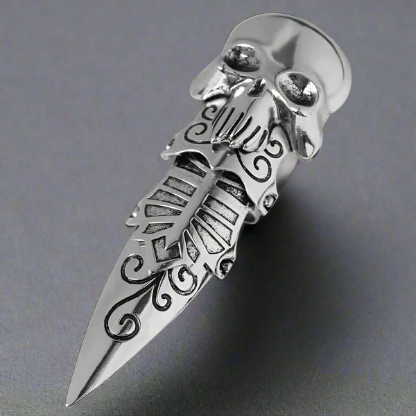 OCTOPOW- Full Finger Adjustable Knuckle Ring - Gothic Octopus King Rules