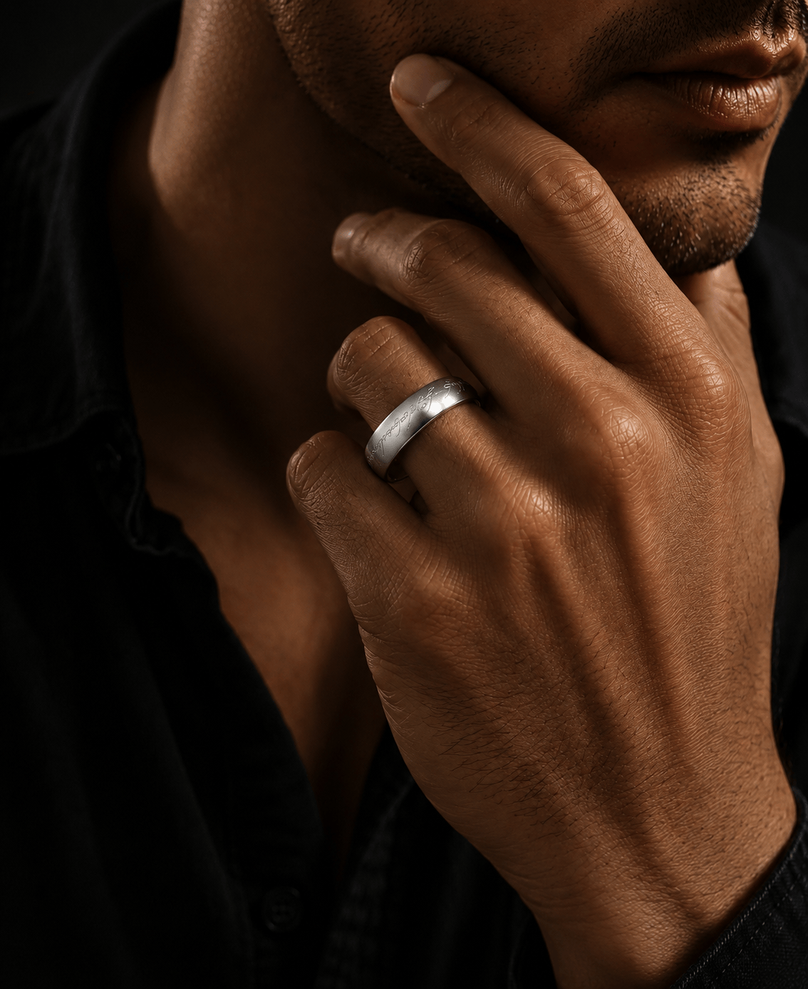 THE MEN THING Rings ORION SCRIPT - Steel - Pure Stainless Steel Men’s Ring for Men & Boys (Size : 18-22-27-29)