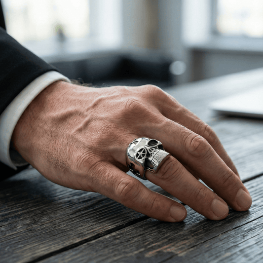 THE MEN THING Rings PHANTOM  Titanium Steel Ring for Men and Boys (Size-21)