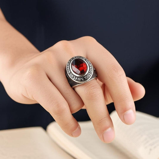 THE MEN THING Rings REBEL EMBER RING - Pure Stainless Steel Men’s Steel-Plated Ring – Statement Luxury Jewelry (Size : 16-22-26)