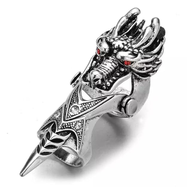 THE MEN THING Rings REDEYEGON - Gothic Adjustable Knuckle Joint Full Finger Ring for Men & Boys