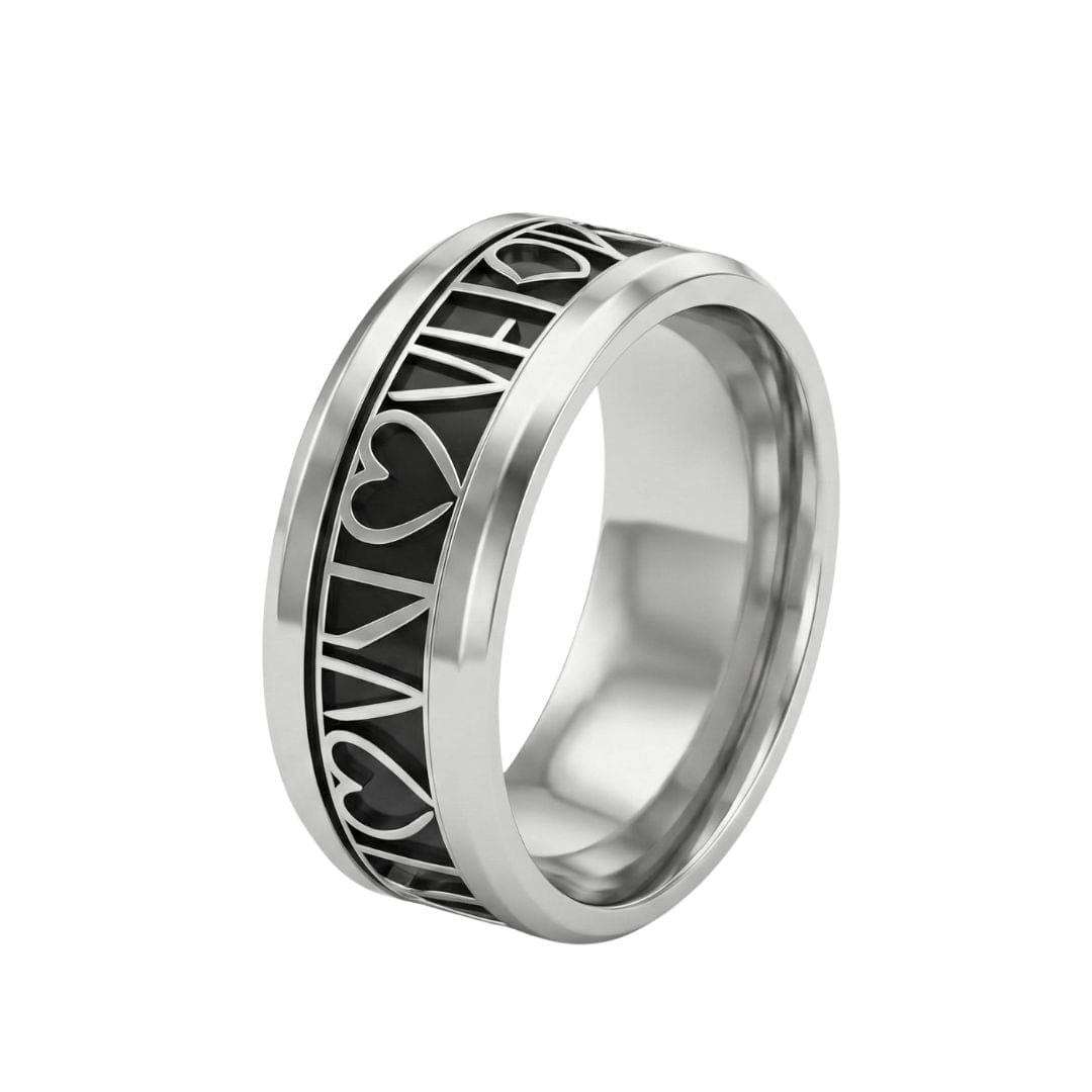 THE MEN THING Rings REGALIA HEART RING - Pure Stainless Steel Men’s Steel-Plated Ring (Size : 26)