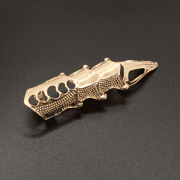 RINOSKIN - Gold Guard Adjustable Knuckle Joint Full Finger Ring for Men & Boys