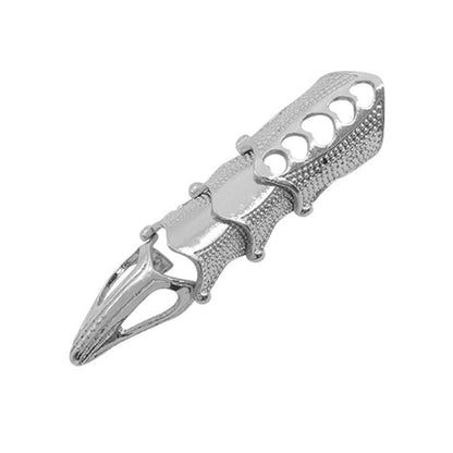 THE MEN THING Rings RINOSKIN - Silver Guard Adjustable Knuckle Joint Full Finger Ring for Men & Boys