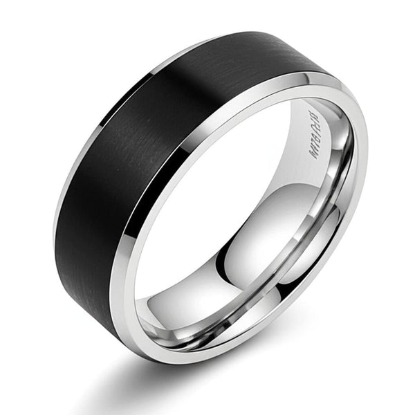 Royal Series - BLACK BASTION RING - Pure Stainless Steel Men’s Steel-Black-Plated Ring – Statement Luxury Jewelry (Size : 17-19-22-24-27)
