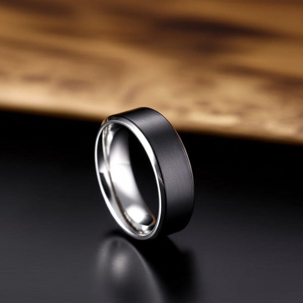 Royal Series - BLACK BASTION RING - Pure Stainless Steel Men’s Steel-Black-Plated Ring – Statement Luxury Jewelry (Size : 17-19-22-24-27)