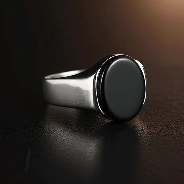 Royal Series - BLACK ECLIPSE REGENT - Pure Stainless Steel Men’s Steel-Plated Ring – Statement Luxury Jewelry (Size : 22-25-27)
