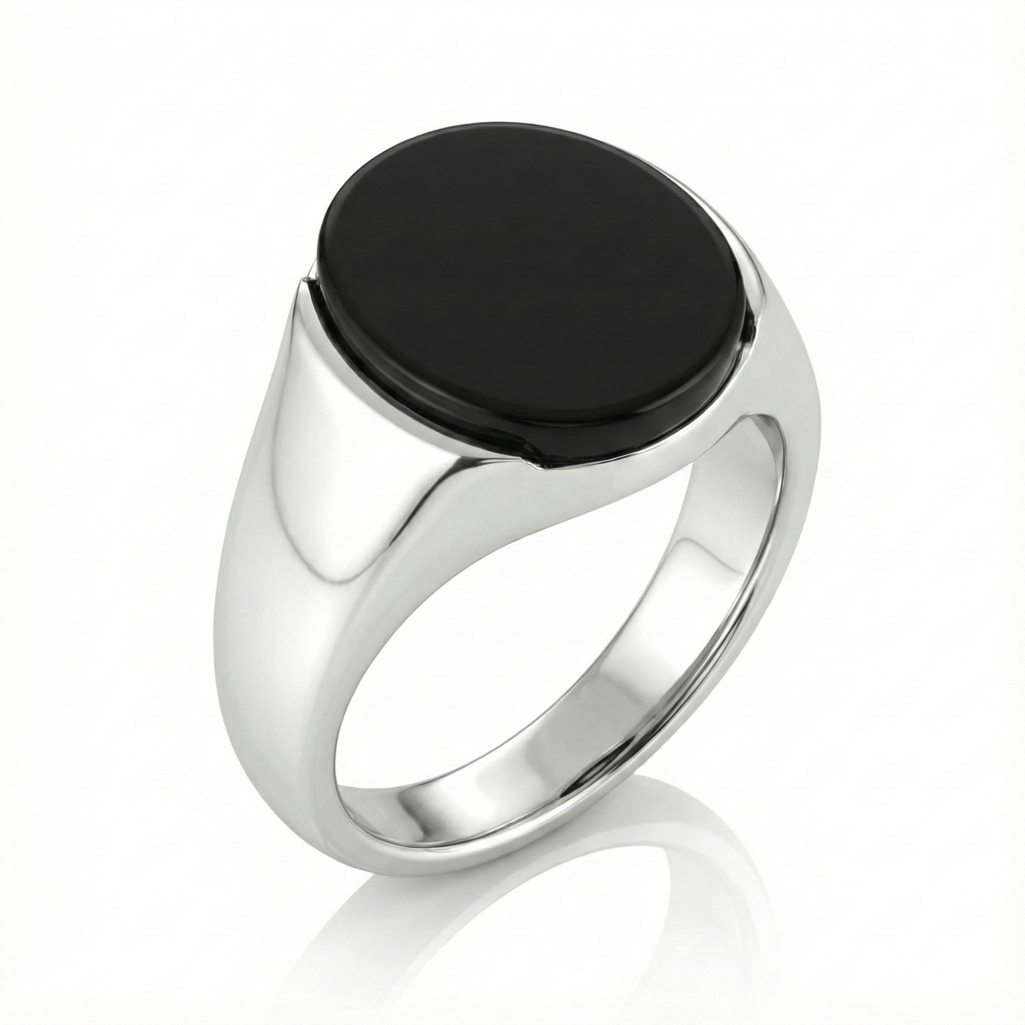 THE MEN THING Rings Royal Series - BLACK ECLIPSE REGENT - Pure Stainless Steel Men’s Steel-Plated Ring – Statement Luxury Jewelry (Size : 22-25-27)