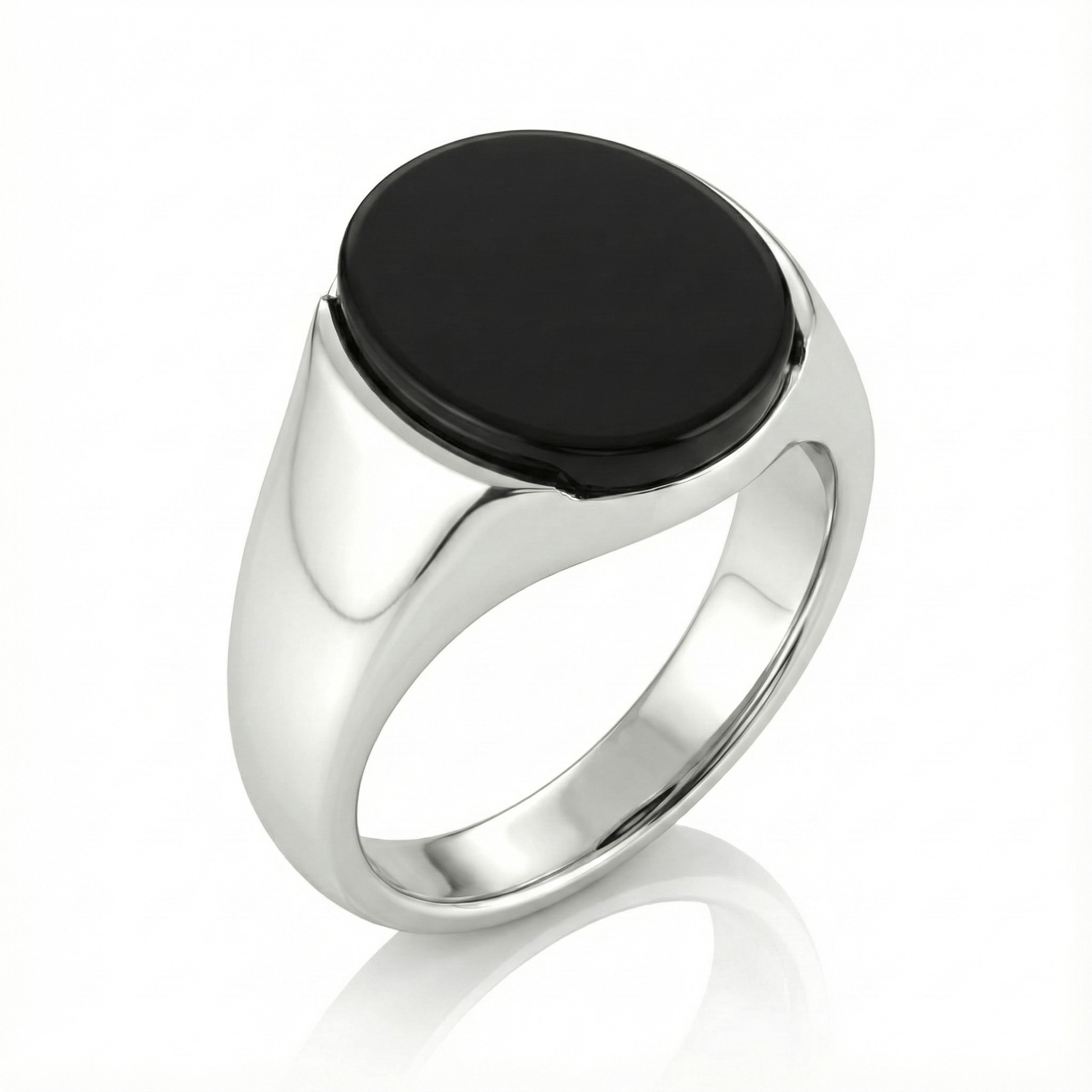 THE MEN THING Rings Royal Series - BLACK ECLIPSE REGENT - Pure Stainless Steel Men’s Steel-Plated Ring – Statement Luxury Jewelry (Size : 22-25-27)