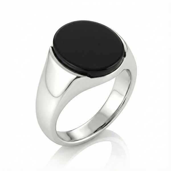 Royal Series - BLACK ECLIPSE REGENT - Pure Stainless Steel Men’s Steel-Plated Ring – Statement Luxury Jewelry (Size : 22-25-27)