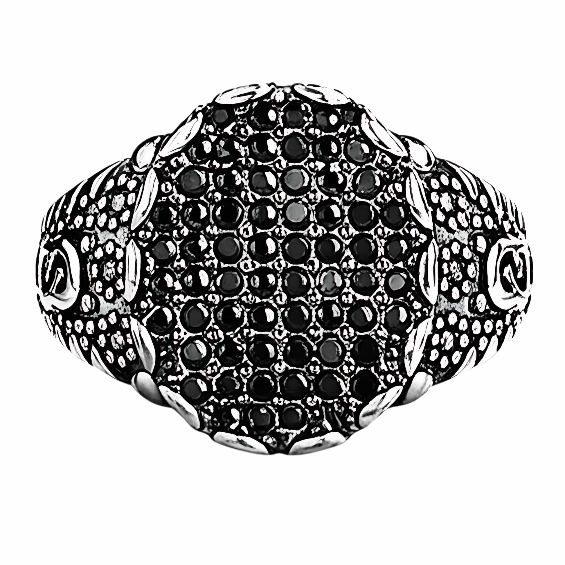 THE MEN THING Rings Royal Series - BLACK FORGE RING - Pure Stainless Steel Men’s Steel-Plated Ring – Statement Luxury Jewelry (Size : 17-22-27)