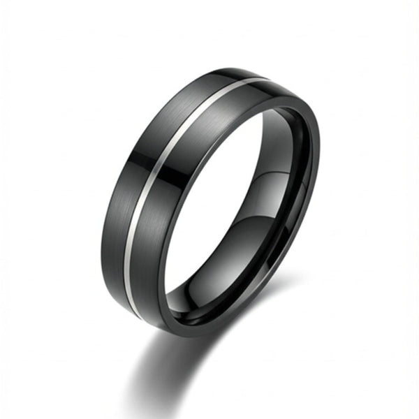 Royal Series - BLACK STRIKE RING - Pure Stainless Steel Men’s Black-Steel-Plated Ring – Statement Luxury Jewelry (Size : 17-20-22-25-27)