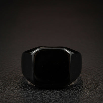 THE MEN THING Rings Royal Series - BLACKSPIRE RING - Pure Stainless Steel Men’s Black-Plated Ring – Statement Luxury Jewelry (Size : 13-14-23-24-28-29-32-32)