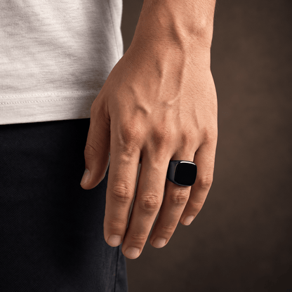 THE MEN THING Rings Royal Series - BLACKSPIRE RING - Pure Stainless Steel Men’s Black-Plated Ring – Statement Luxury Jewelry (Size : 13-14-23-24-28-29-32-32)