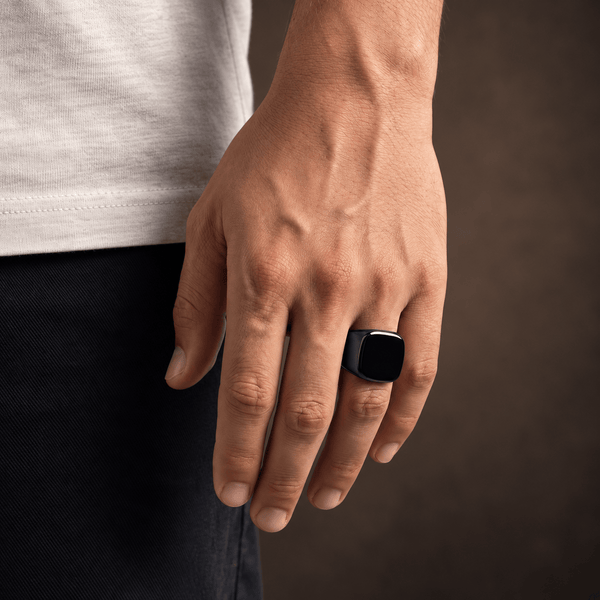 Royal Series - BLACKSPIRE RING - Pure Stainless Steel Men’s Black-Plated Ring – Statement Luxury Jewelry (Size : 13-14-23-24-28-29-32-32)