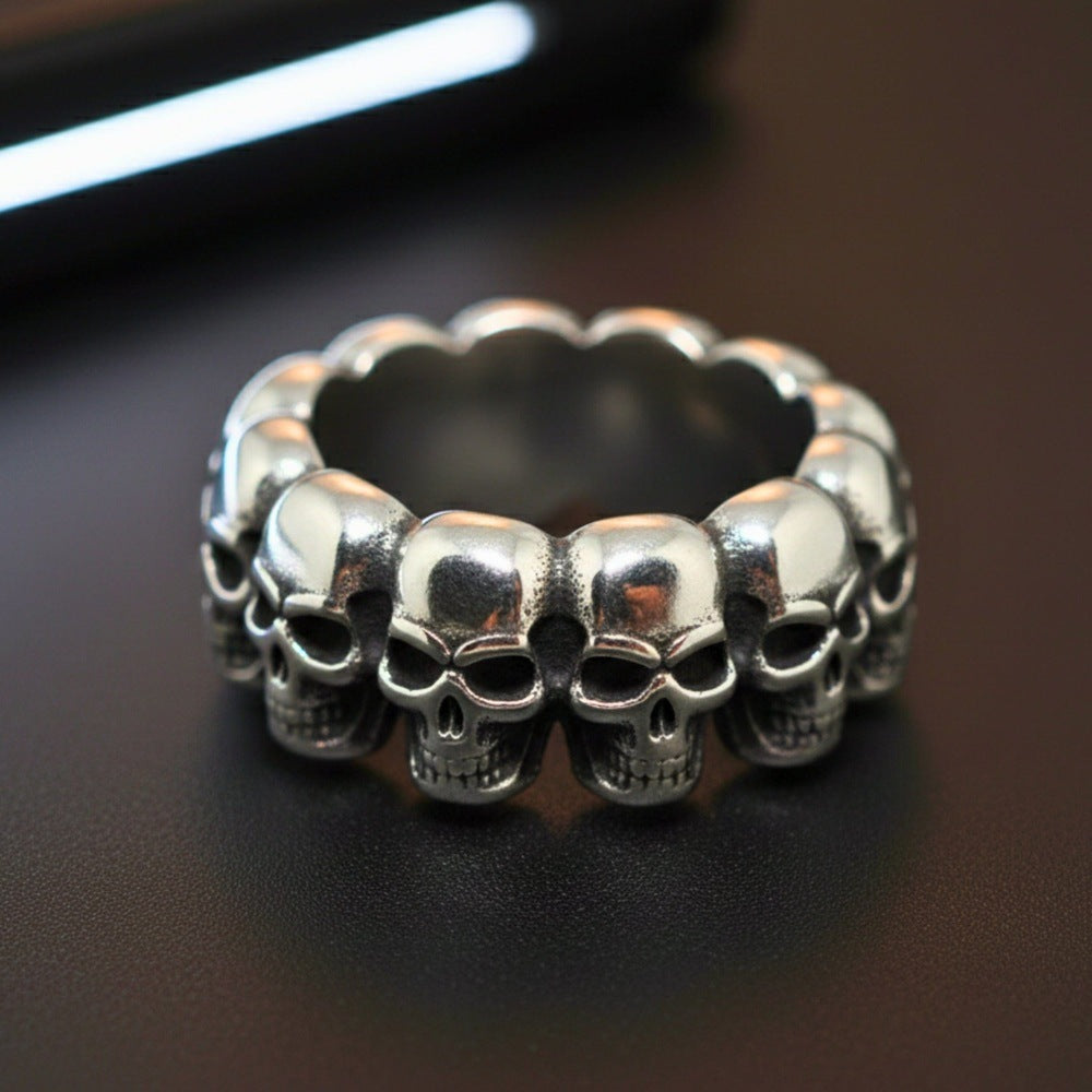 THE MEN THING Rings Royal Series - BONE CIRCLE RING - Pure Stainless Steel Men’s Steel-Plated Ring – Statement Luxury Jewelry (Size :21-22-24-25-27-30 )