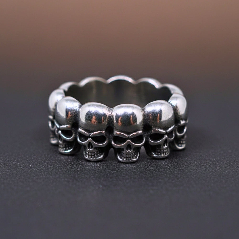 THE MEN THING Rings Royal Series - BONE CIRCLE RING - Pure Stainless Steel Men’s Steel-Plated Ring – Statement Luxury Jewelry (Size :21-22-24-25-27-30 )