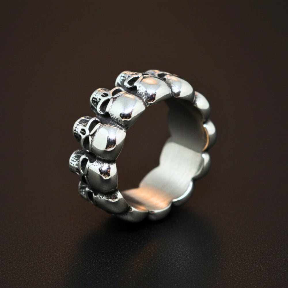 THE MEN THING Rings Royal Series - BONE CIRCLE RING - Pure Stainless Steel Men’s Steel-Plated Ring – Statement Luxury Jewelry (Size :21-22-24-25-27-30 )