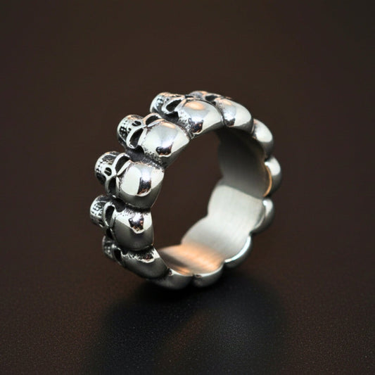 THE MEN THING Rings Royal Series - BONE CIRCLE RING - Pure Stainless Steel Men’s Steel-Plated Ring – Statement Luxury Jewelry (Size :21-22-24-25-27-30 )