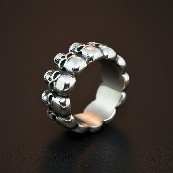 Royal Series - BONE CIRCLE RING - Pure Stainless Steel Men’s Steel-Plated Ring – Statement Luxury Jewelry (Size :21-22-24-25-27-30 )