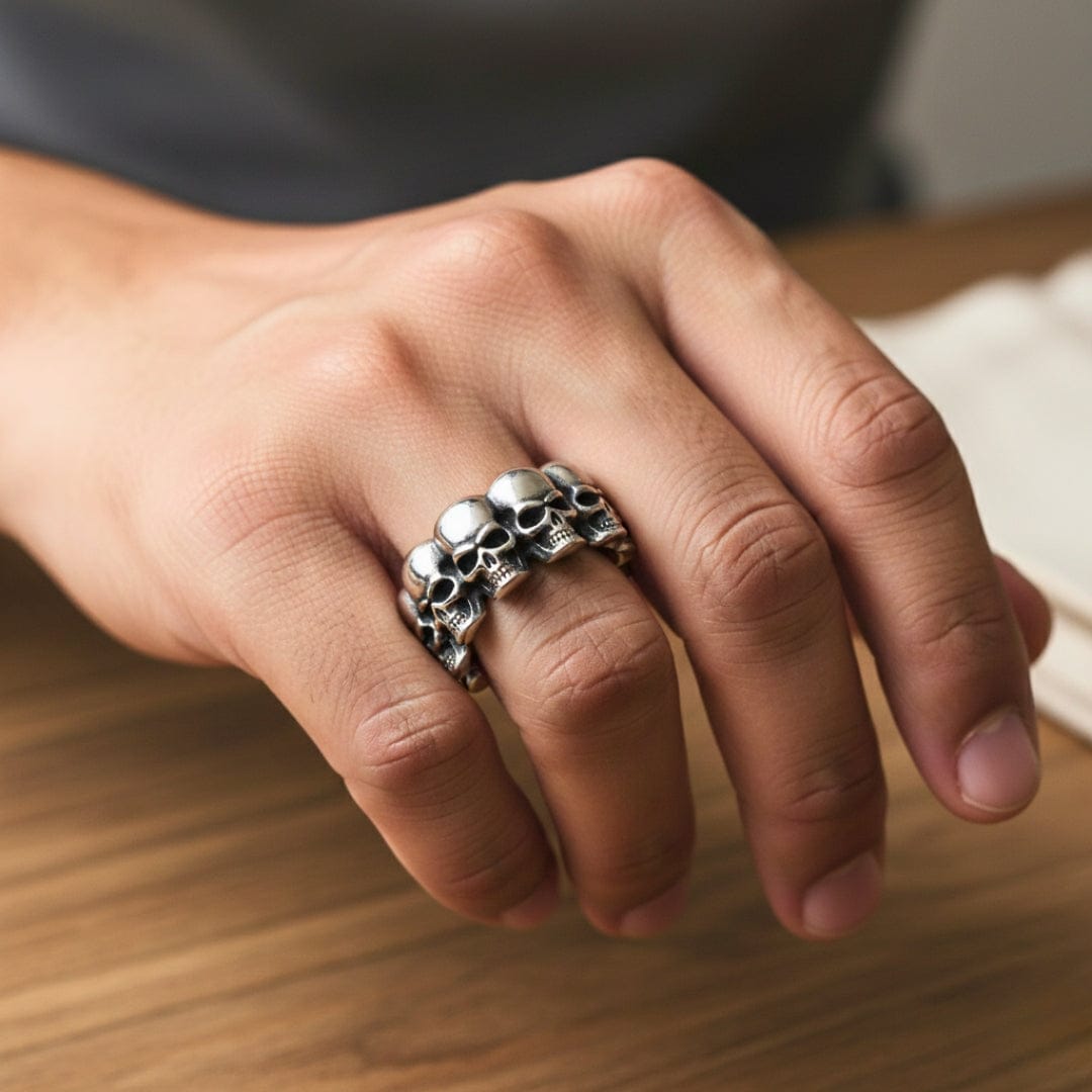 THE MEN THING Rings Royal Series - BONE CIRCLE RING - Pure Stainless Steel Men’s Steel-Plated Ring – Statement Luxury Jewelry (Size :21-22-24-25-27-30 )