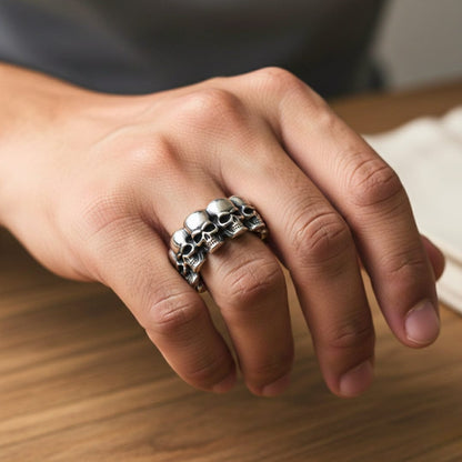 THE MEN THING Rings Royal Series - BONE CIRCLE RING - Pure Stainless Steel Men’s Steel-Plated Ring – Statement Luxury Jewelry (Size :21-22-24-25-27-30 )