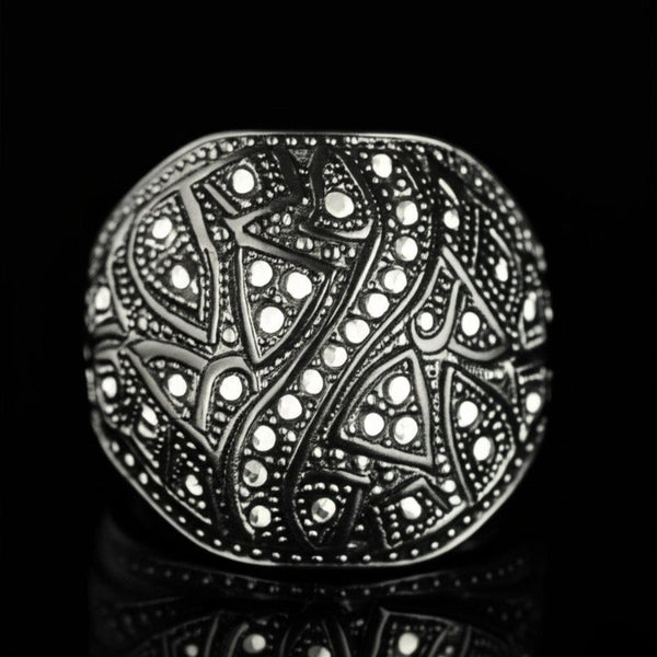 Royal Series - CELESTIAL MARK RING - Pure Stainless Steel Men’s Black-Plated Ring – Statement Luxury Jewelry (Size : -19-21-24)