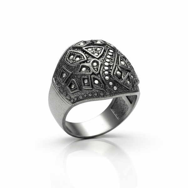 Royal Series - CELESTIAL MARK RING - Pure Stainless Steel Men’s Black-Plated Ring – Statement Luxury Jewelry (Size : -19-21-24)