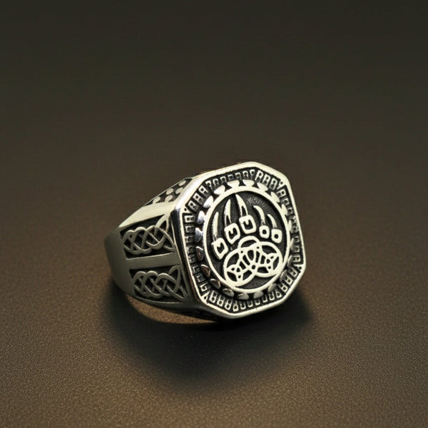 Royal Series - CELTIC CLAW RING - Pure Stainless Steel Men’s Steel-Plated Ring – Statement Luxury Jewelry (Size :19-21-22-24-27-29)