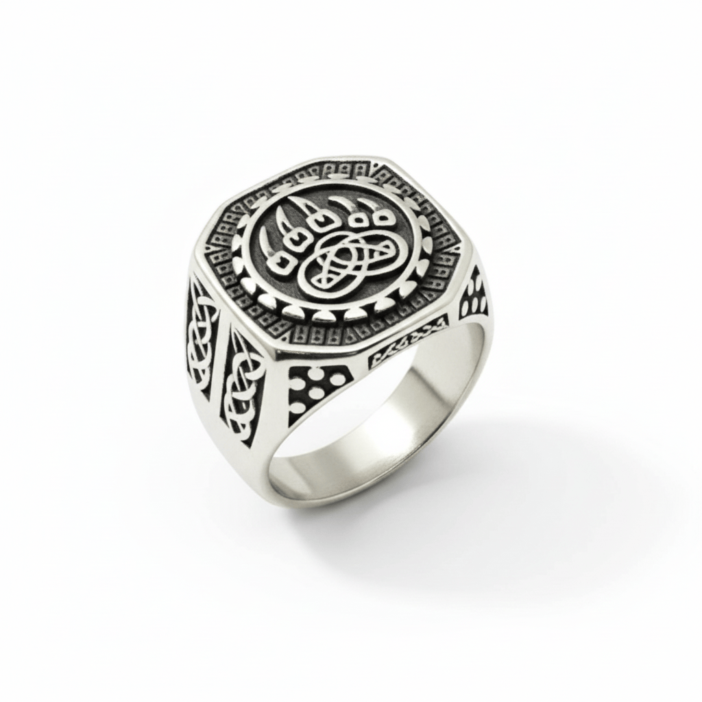 THE MEN THING Rings Royal Series - CELTIC CLAW RING - Pure Stainless Steel Men’s Steel-Plated Ring – Statement Luxury Jewelry (Size :19-21-22-24-27-29)