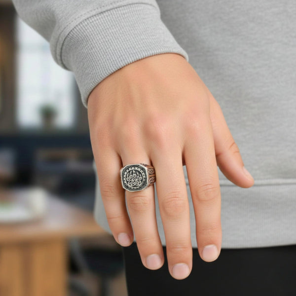 Royal Series - CELTIC CLAW RING - Pure Stainless Steel Men’s Steel-Plated Ring – Statement Luxury Jewelry (Size :19-21-22-24-27-29)