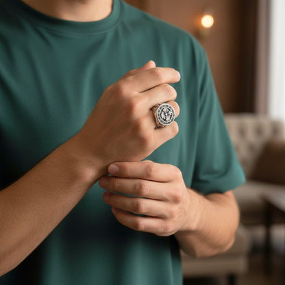 THE MEN THING Rings Royal Series - CELTIC GUARD RING - Pure Stainless Steel Men’s Steel-Plated Ring – Statement Luxury Jewelry (Size :18-21-23-26-31)