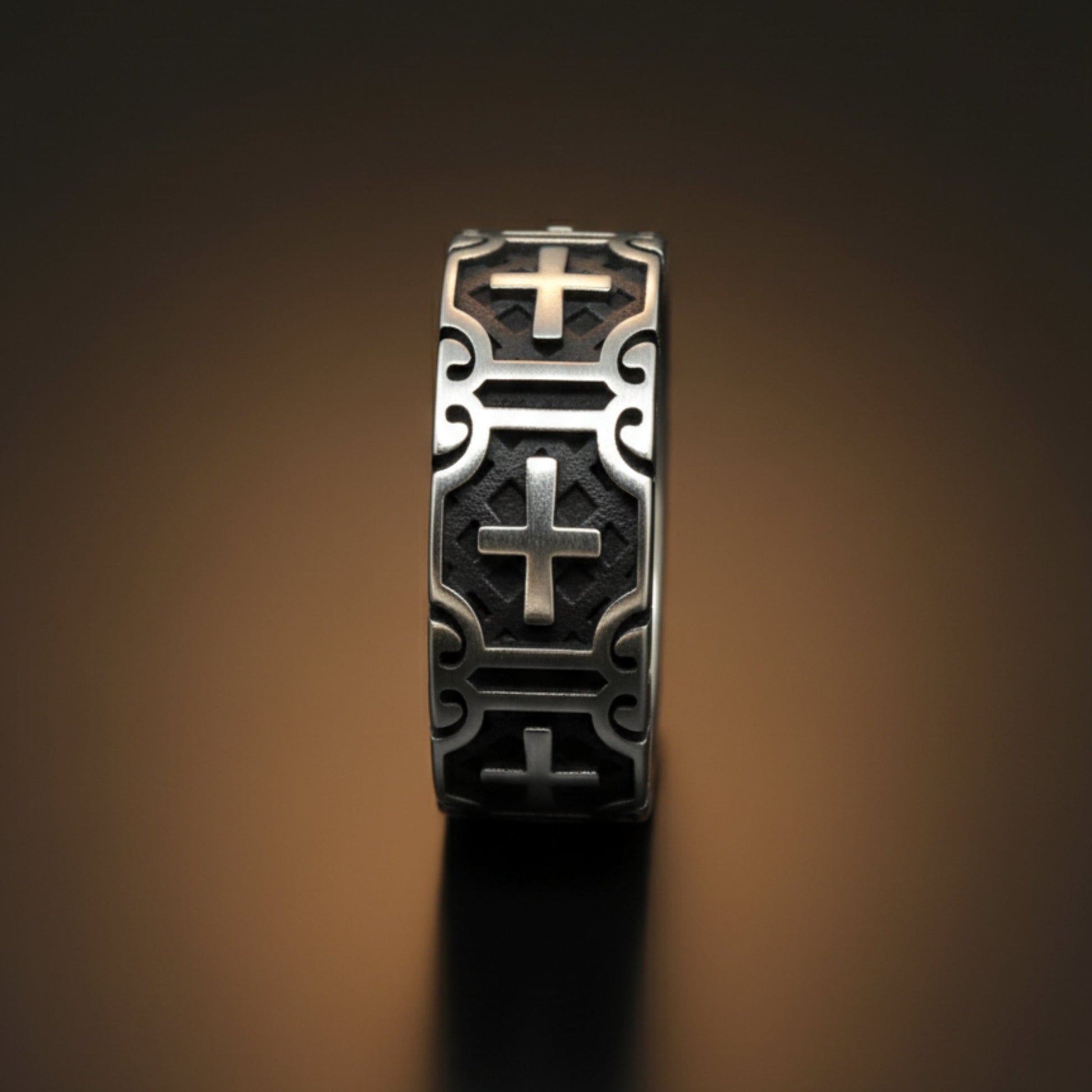 THE MEN THING Rings Royal Series - CROSSFIRE LEGACY RING - Pure Stainless Steel Men’s Steel-Plated Ring – Statement Luxury Jewelry (Size :16-20-22-26-28-31-32)